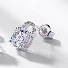3ct Moissanite & Colored Gem Stud Earrings - 925 Silver Premium Everyday Jewelry