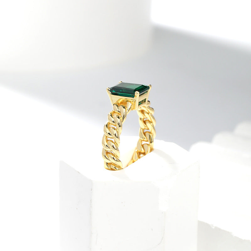 Felistly Jewelry: 3 carat moissanite emerald cut ring | 18K Gold Plated Sterling Silver | Ethical Contemporary Jewelry|engagement rings for women