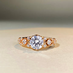 Felistly Jewelry: women's moissanite wedding band 925 Sterling Silver 1ct D Color Moissanite Ring for Women, D Color Hollow-Out VVS1 Moissanite Ring
