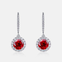 Pigeon Blood Red Lab Ruby Ear Hooks – 925 Silver Customizable Dangle Earrings