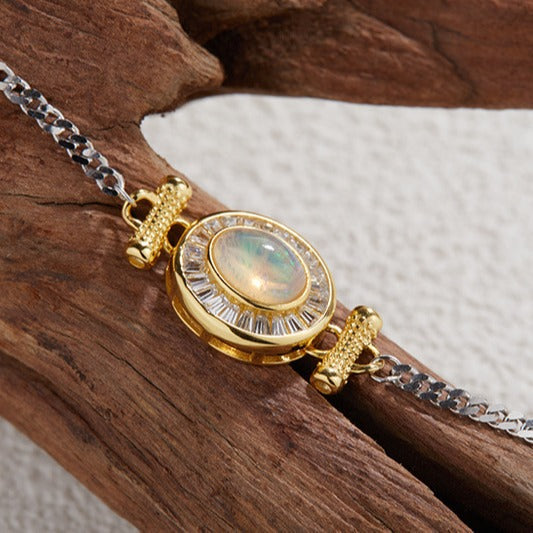 Felistly Jewelry: Natural Australian Opal Silver Bracelet - Premium 925 Sterling Silver Gemstone Jewelry for Women