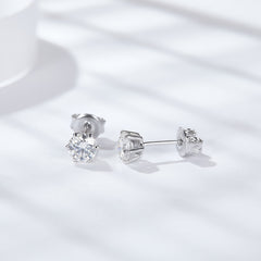 1 Carat Moissanite Drop Earrings – 925 Silver Princess Stud for Women (Minimalist Elegance)（副本）