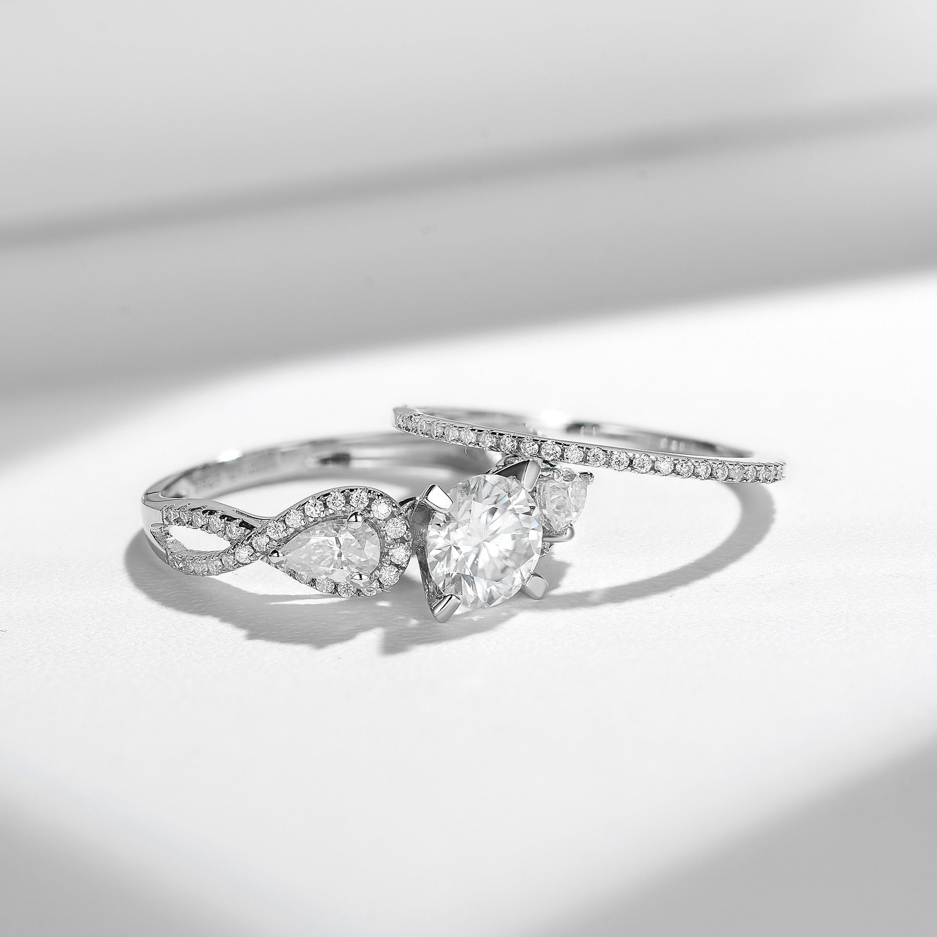 engagement rings for women | 2ct Marquise Moissanite Ring - 925 Silver with Platinum Plating