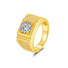 3-Carat Full Pavé Square Cut Ring - Dazzling Starry Sparkle for Trendsetters