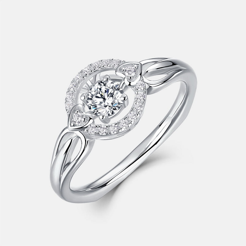 engagement rings for women | Heartthrob Collection: Platinum-Plated 925 Silver Moissanite Ring