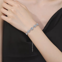 4ct Radiant Cut Moissanite Tennis Bracelet - 925 Silver Icy Hip-Hop Bling for Women