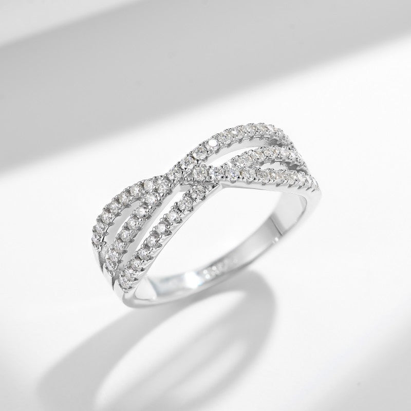 wedding bands for women moissanite| Viral 0.5ct D Moissanite Ring - Rhodium Cross Openwork Design for Women