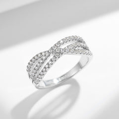wedding bands for women moissanite| Viral 0.5ct D Moissanite Ring - Rhodium Cross Openwork Design for Women