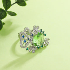 Felistly Jewelry: New Floral Dainty Ring for Women - Botanical Adjustable Minimalist Ring, Trendy Luxury Gift