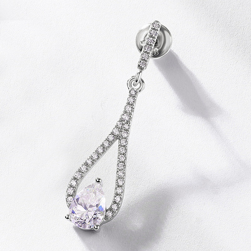 1.4ct Viral Moissanite Drop Earrings – 925 Silver Minimalist Statement Jewelry for Women