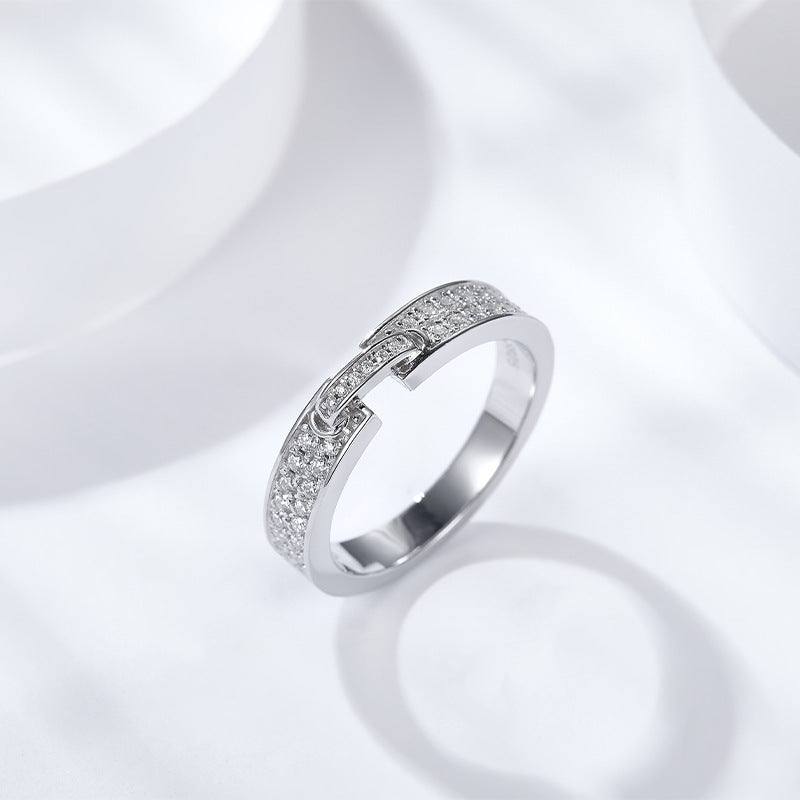 His & Hers Moissanite Wedding Rings – Platinum Over Sterling Silver Minimalist Bands