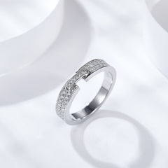 His & Hers Moissanite Wedding Rings – Platinum Over Sterling Silver Minimalist Bands