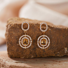 Luxury S925 Sterling Silver 18K Gold-Plated Natural Gemstone Earrings – Exclusive Minimalist Jewelry
