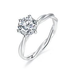 engagement rings for women | Elegant 1ct D Moissanite Ring - 925 Silver Rhodium Vine Setting for Women |moissanite vintage rings