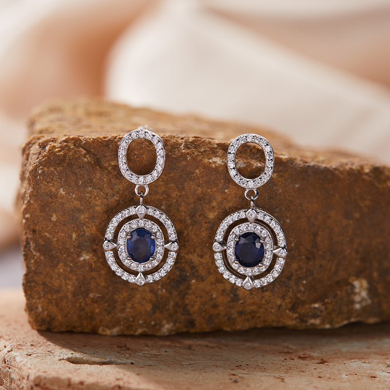 Luxury S925 Sterling Silver 18K Gold-Plated Natural Gemstone Earrings – Exclusive Minimalist Jewelry
