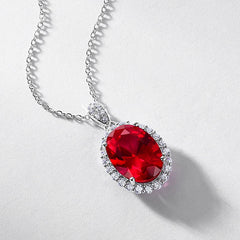 Red Carpet Ready: 10x14mm Lab-Grown Ruby Pendant in 925 Silver – Gala Jewelry Essential