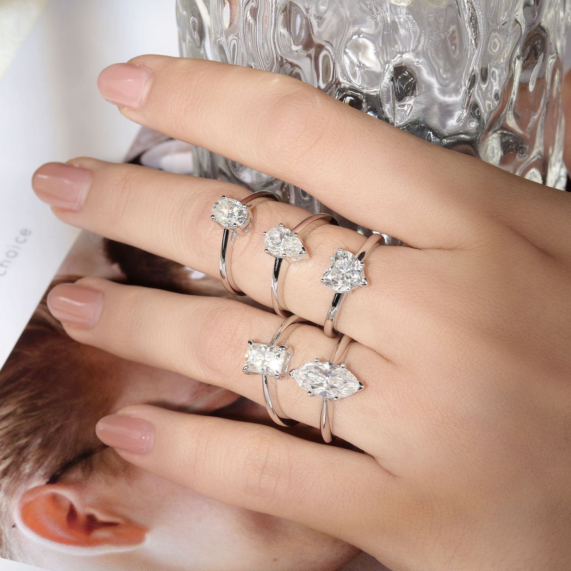 Felistly Jewelry: Classic & Elegant 1ct Moissanite Engagement Ring for Women - Oval, Heart, Radiant & Marquise Cut (Dainty Solitaire Design)
