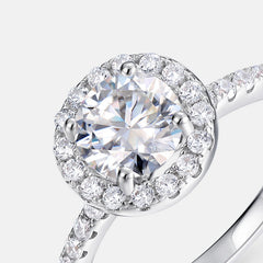 engagement rings for women | 1ct Classic Moissanite Ring - Platinum Plated 925 Silver|vintage inspired moissanite engagement rings