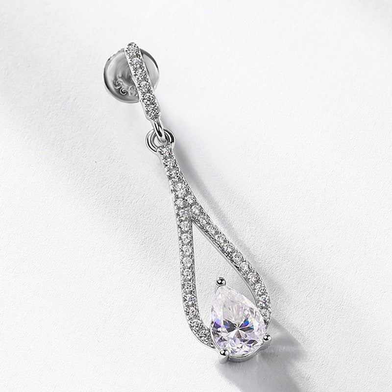 1.4ct Viral Moissanite Drop Earrings – 925 Silver Minimalist Statement Jewelry for Women