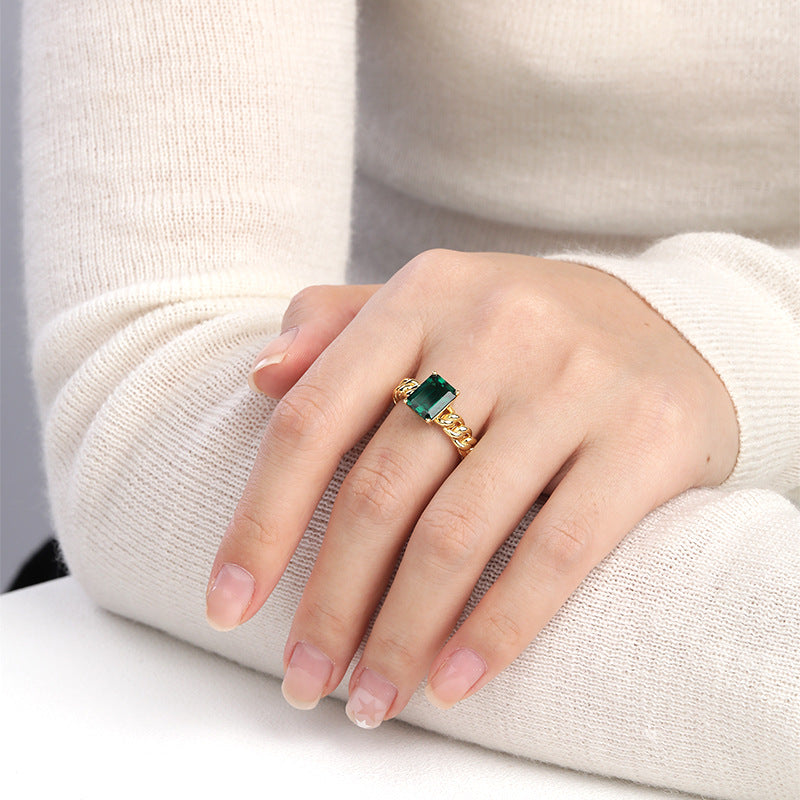 Felistly Jewelry: 3 carat moissanite emerald cut ring | 18K Gold Plated Sterling Silver | Ethical Contemporary Jewelry|engagement rings for women