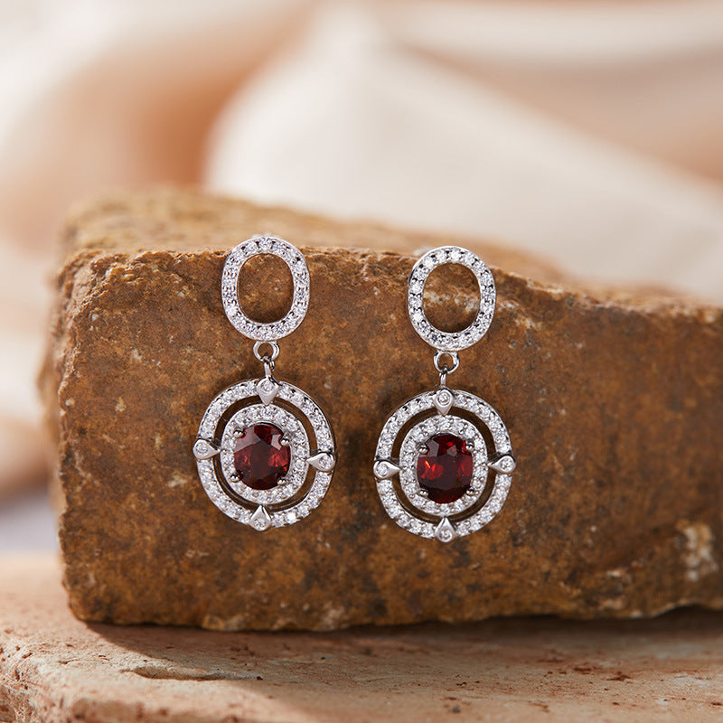 Luxury S925 Sterling Silver 18K Gold-Plated Natural Gemstone Earrings – Exclusive Minimalist Jewelry