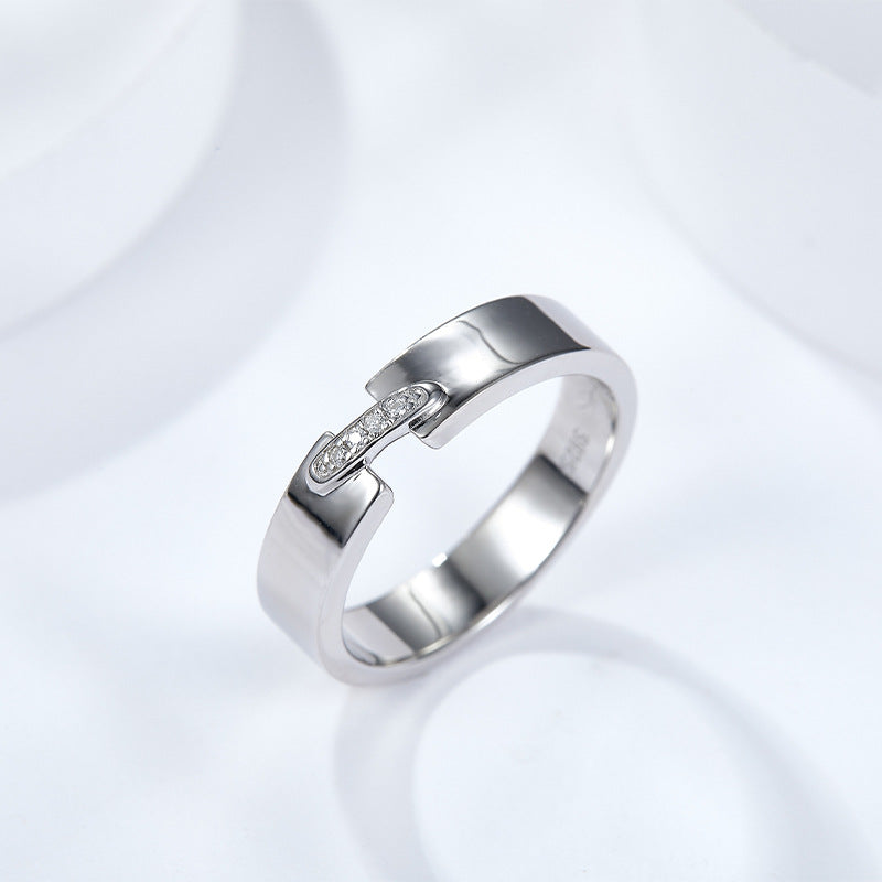 His & Hers Moissanite Wedding Rings – Platinum Over Sterling Silver Minimalist Bands