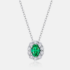 Delicate Pear-Cut Lab Gem Pendant Necklace – 925 Silver Collarbone Chain for Women