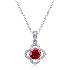 Lucky Clover Paved Necklace – Sterling Silver with Ethical Lab-Created Gemstones