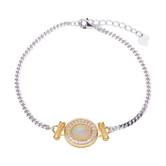 Felistly Jewelry: Natural Australian Opal Silver Bracelet - Premium 925 Sterling Silver Gemstone Jewelry for Women