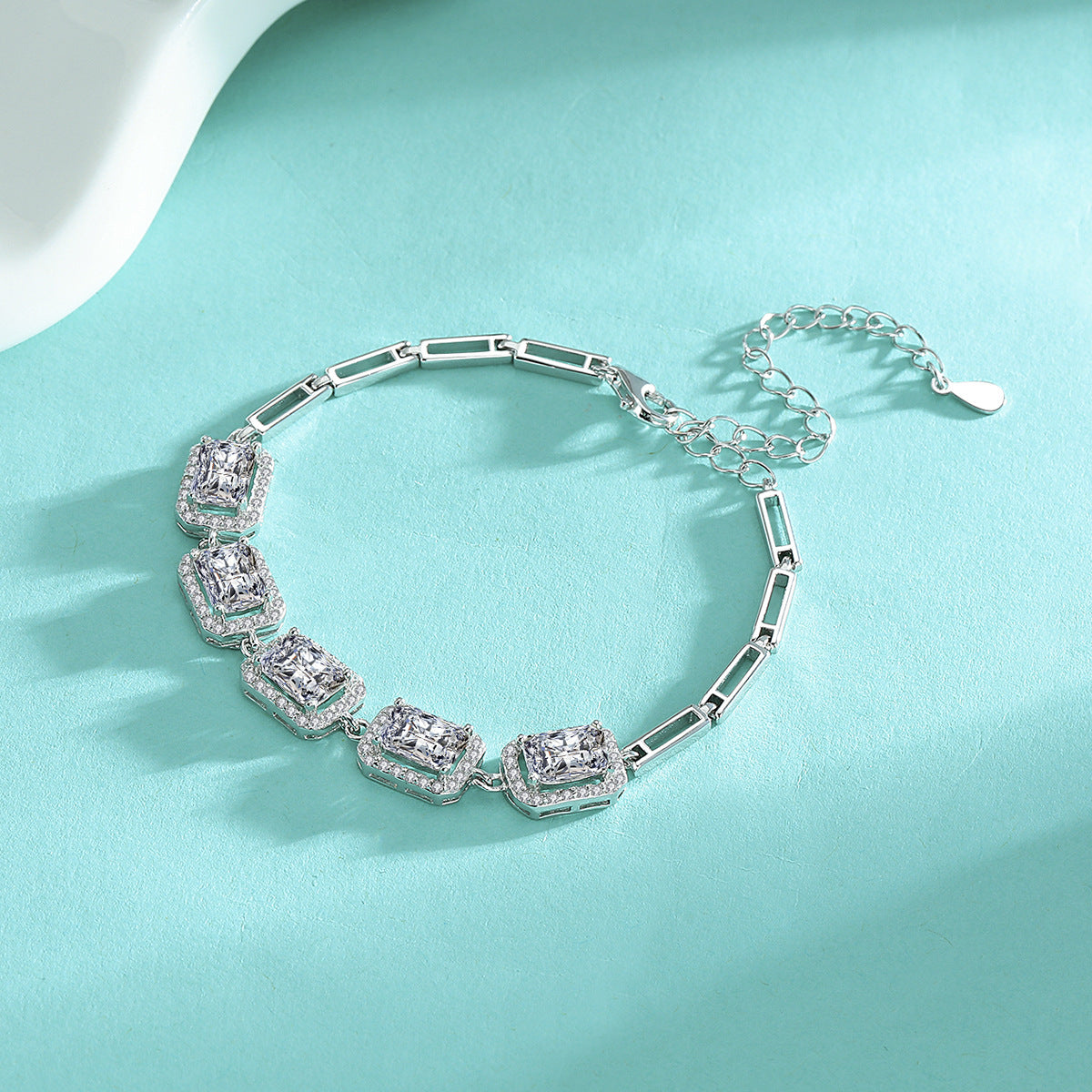 4ct Radiant Cut Moissanite Tennis Bracelet - 925 Silver Icy Hip-Hop Bling for Women