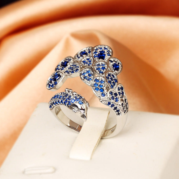 Felistly Jewelry: New Arrival Hot Selling Exquisite Elegant Peacock Open Ring Trendy Animal Bird Ring for Women
