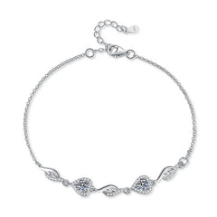Felistly Jewelry: 1CT Heart Butterfly Bracelet - 925 Silver Korean Style Moissanite Jewelry for Her