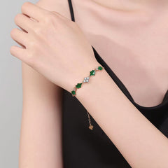 Felistly Jewelry: Cross-Border S925 Sterling Silver Moissanite Leaf Bracelet - Niche Fashion Stackable Jewelry for Women (Minimalist Luxury)