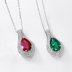 Vintage-Inspired Lab-Created Ruby Pendant - 925 Silver Heirloom-Quality Necklace