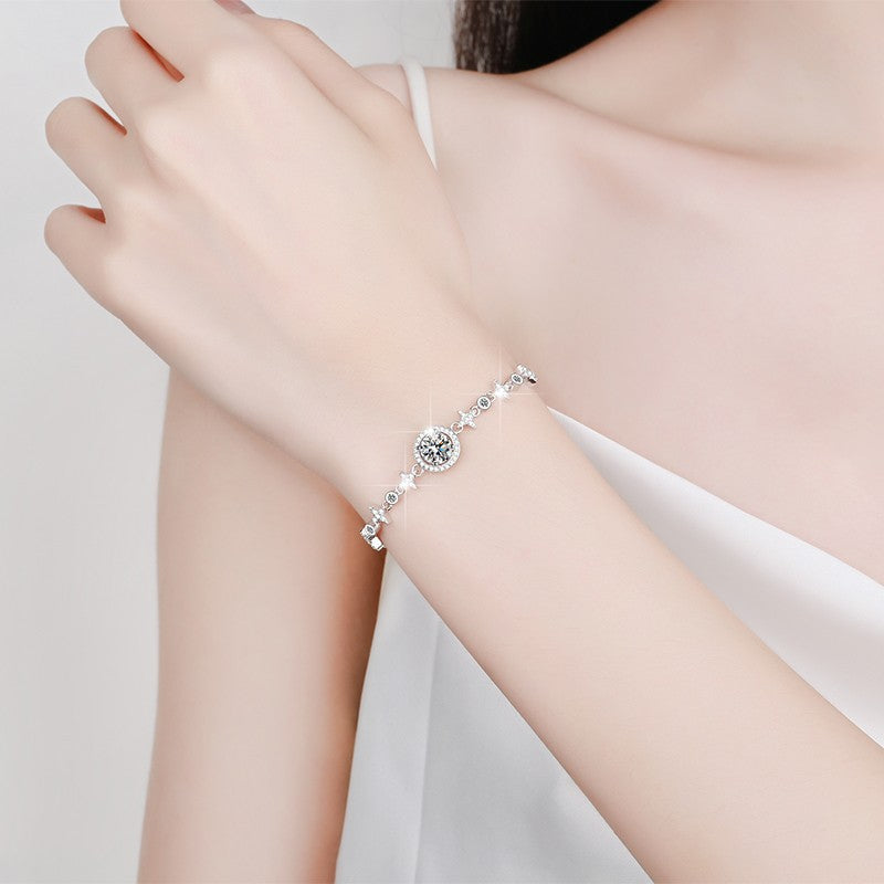 Felistly Jewelry: Adjustable Moissanite Bead Bracelet - 925 Silver Minimalist Jewelry for Women