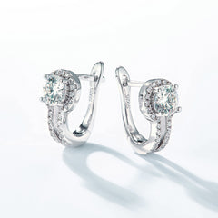 Women's 4-Prong Moissanite Stud Earrings - 925 Silver Minimalist Everyday Jewelry