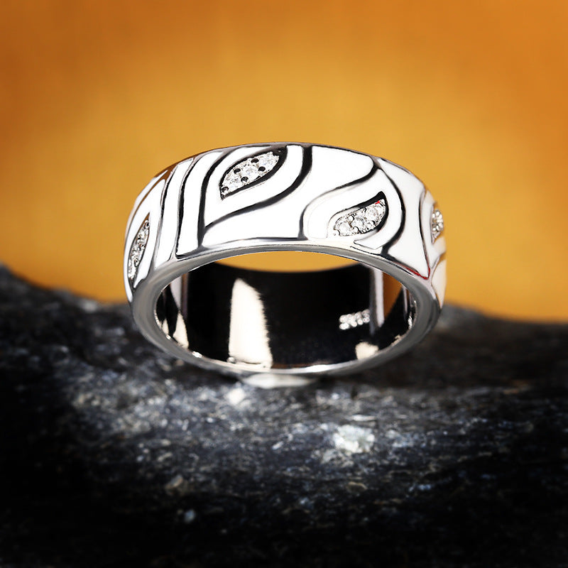 Felistly Jewelry: Creative New Angel Eye Ring for Women, Handmade Enamel Statement Ring