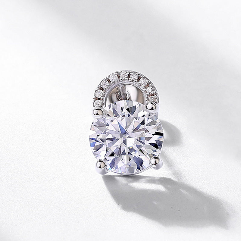 3ct Moissanite & Colored Gem Stud Earrings - 925 Silver Premium Everyday Jewelry