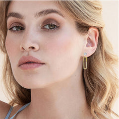 S925 Sterling Silver Cubic Zirconia Huggie Hoop Earrings, Trendy Light Luxury Elegant Earrings for Women