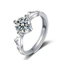 wedding bands for women moissanite Platinum-Plated Moissanite Deer Ring – 925 Silver Romantic Jewelry