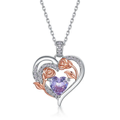 Personalized Birthstone Heart Pendant – Rose-Cut Lab-Grown Gem in 925 Silver, Ideal Gift for Her