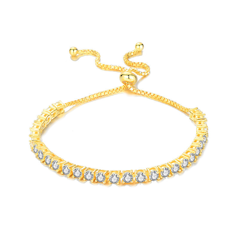 Felistly Jewelry: New S925 Sterling Silver Moissanite Tennis Bracelet - Full Pavé Adjustable Size Minimalist Jewelry