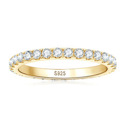 Felistly Jewelry Moissanite  Full Eternity Thin Wedding Band For Women