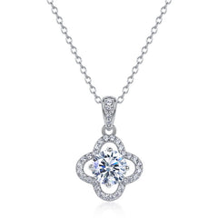 Lucky Clover Paved Necklace – Sterling Silver with Ethical Lab-Created Gemstones