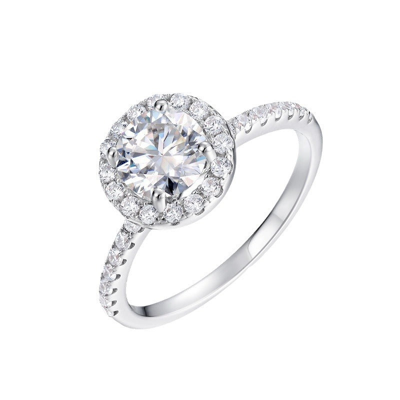 engagement rings for women | 1ct Classic Moissanite Ring - Platinum Plated 925 Silver|vintage inspired moissanite engagement rings