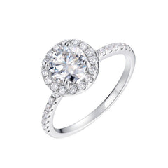 engagement rings for women | 1ct Classic Moissanite Ring - Platinum Plated 925 Silver|vintage inspired moissanite engagement rings