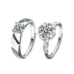 His & Hers Wedding Bands – 1ct Moissanite 925 Silver Platinum-Plated Rings