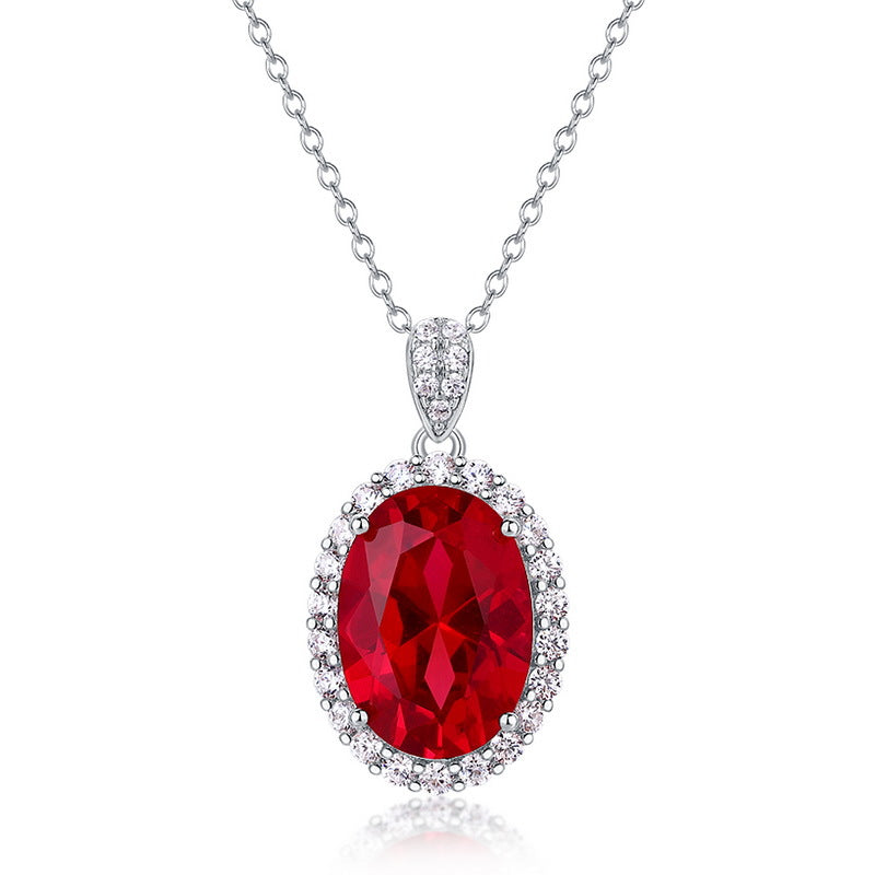 Red Carpet Ready: 10x14mm Lab-Grown Ruby Pendant in 925 Silver – Gala Jewelry Essential