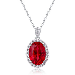 Red Carpet Ready: 10x14mm Lab-Grown Ruby Pendant in 925 Silver – Gala Jewelry Essential
