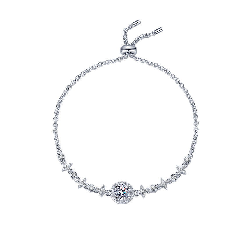 Felistly Jewelry: Adjustable Moissanite Bead Bracelet - 925 Silver Minimalist Jewelry for Women